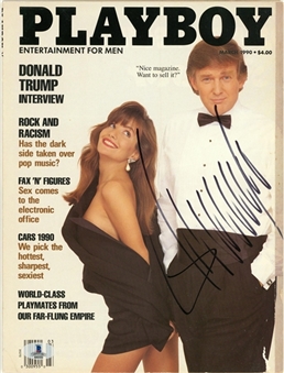 1990 Donald Trump Autographed Playboy Magazine (Beckett)